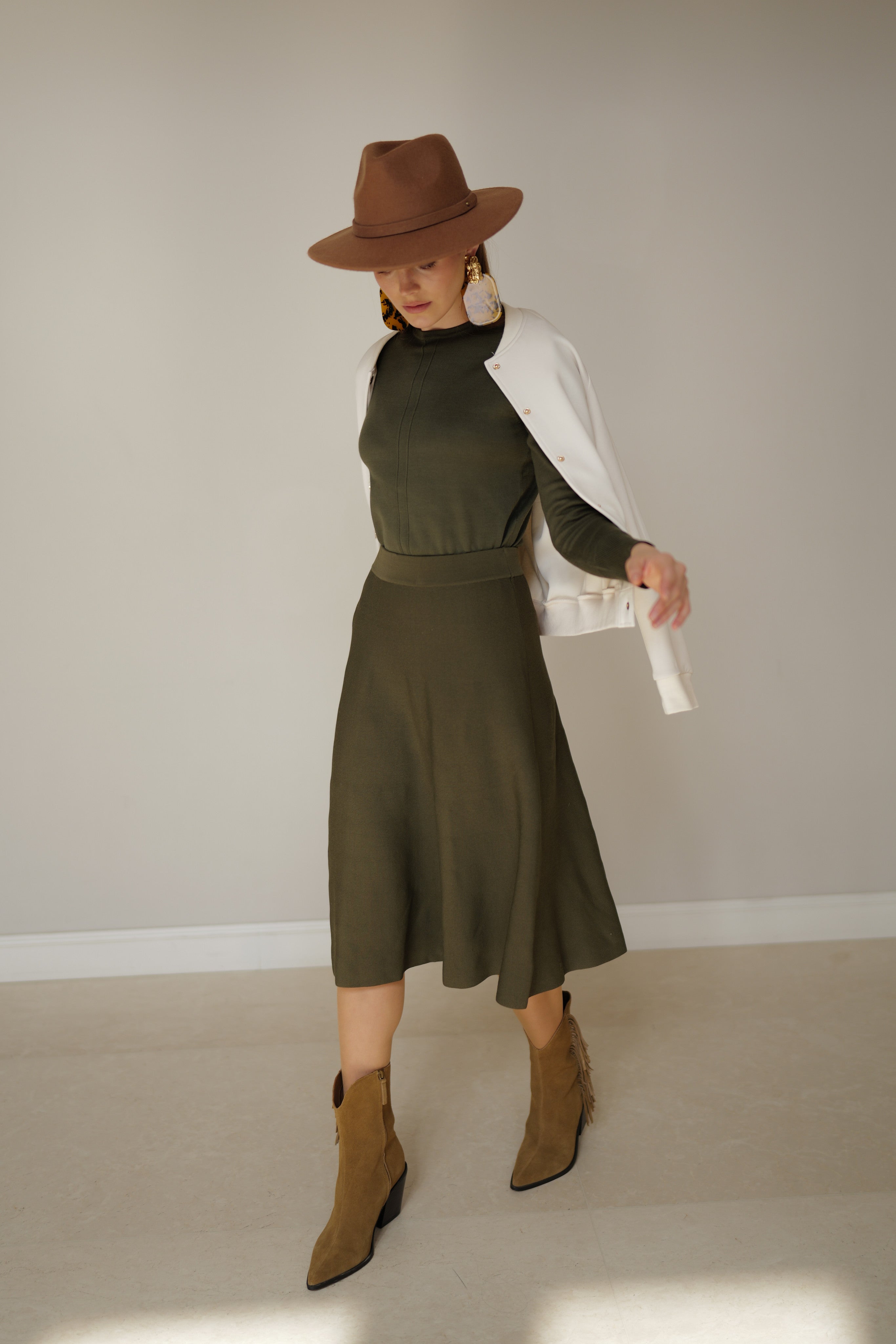 חצאית גל ירוק